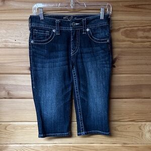 Silver Jeans Suki Bermuda Dark Blue Cropped Women's Jeans Shorts Size 1